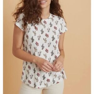 Marine Layer Swing T-shirt Women's XS Floral‎ Banquet Print Crew Neck Boho Indie
